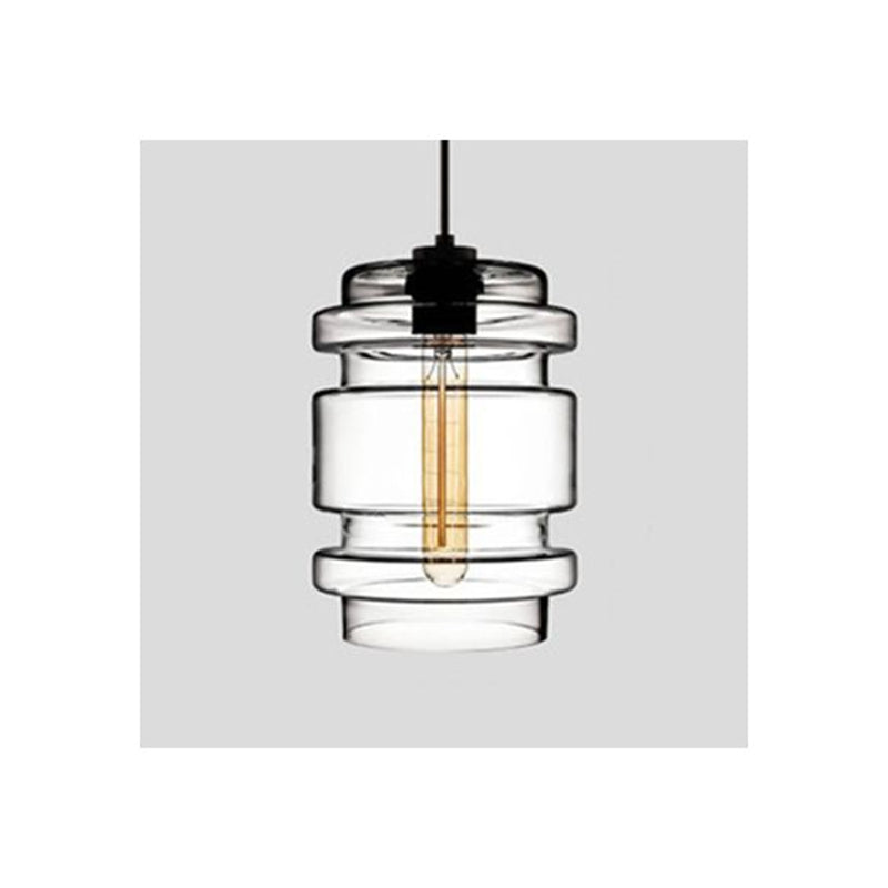 Elegant Glass and Metal Pendant Lamp - Art Deco Statement