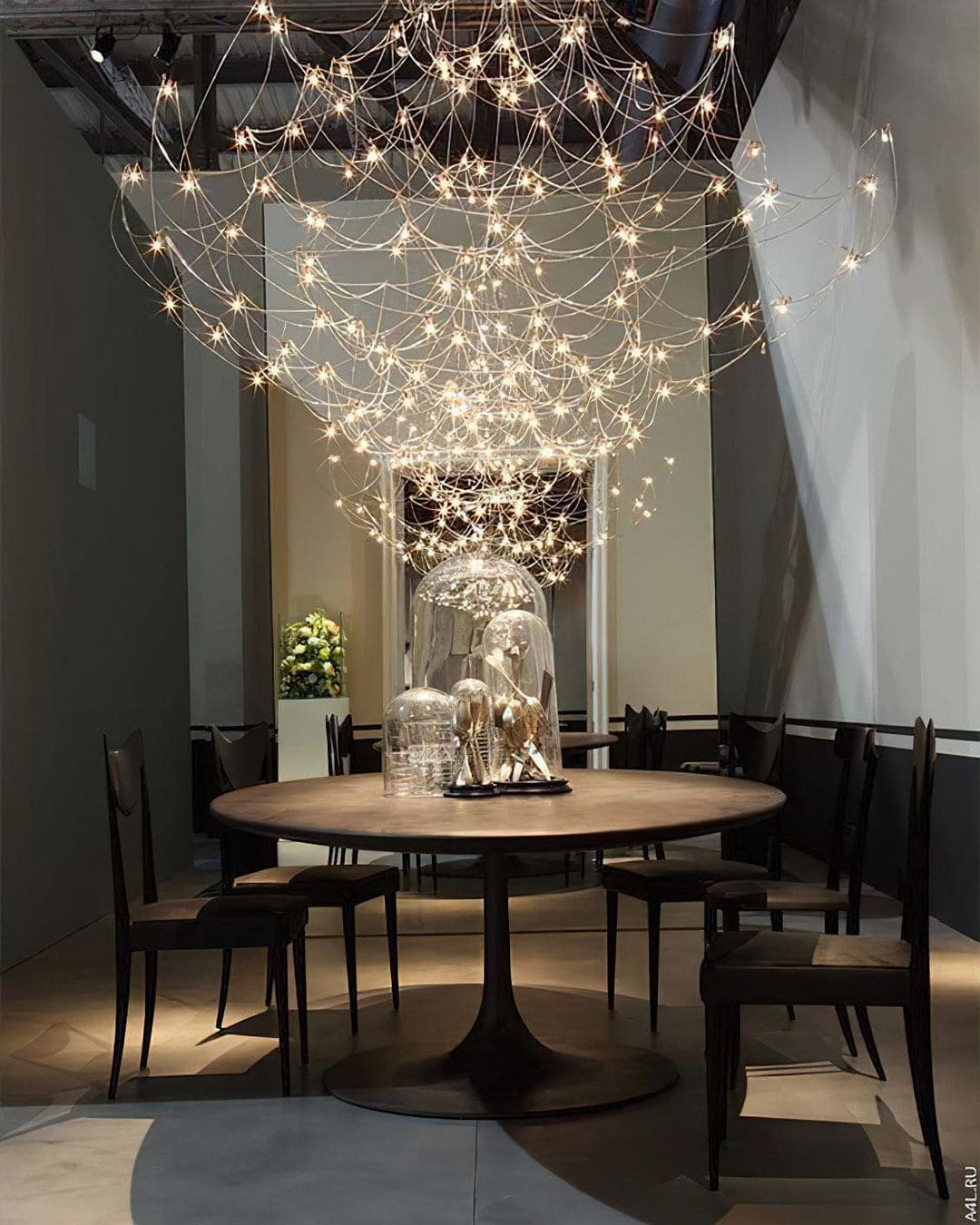 Elegant LED Filament Chrome Chandelier