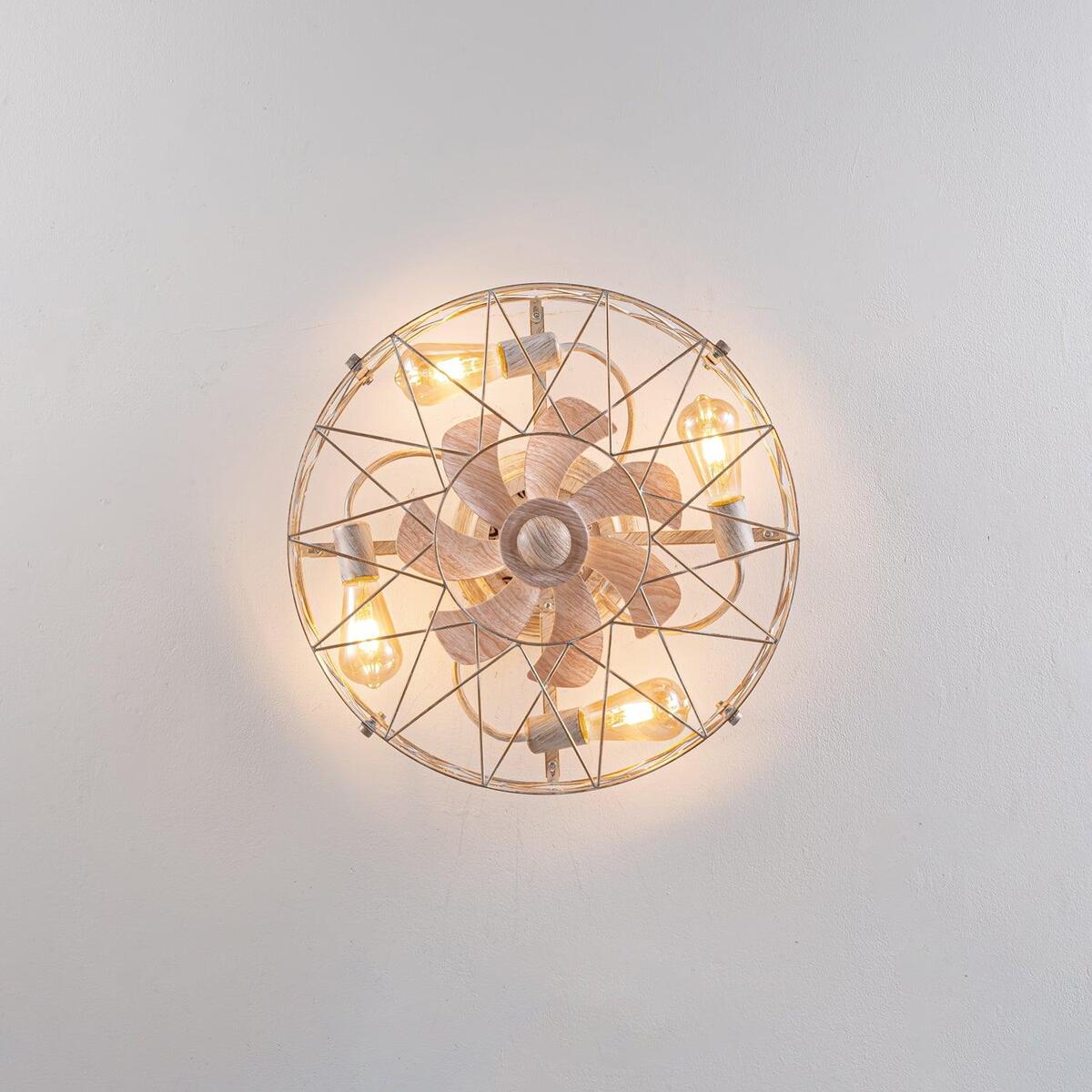 Elegant Metal Ceiling Fan Light - White & Gold, Remote Control