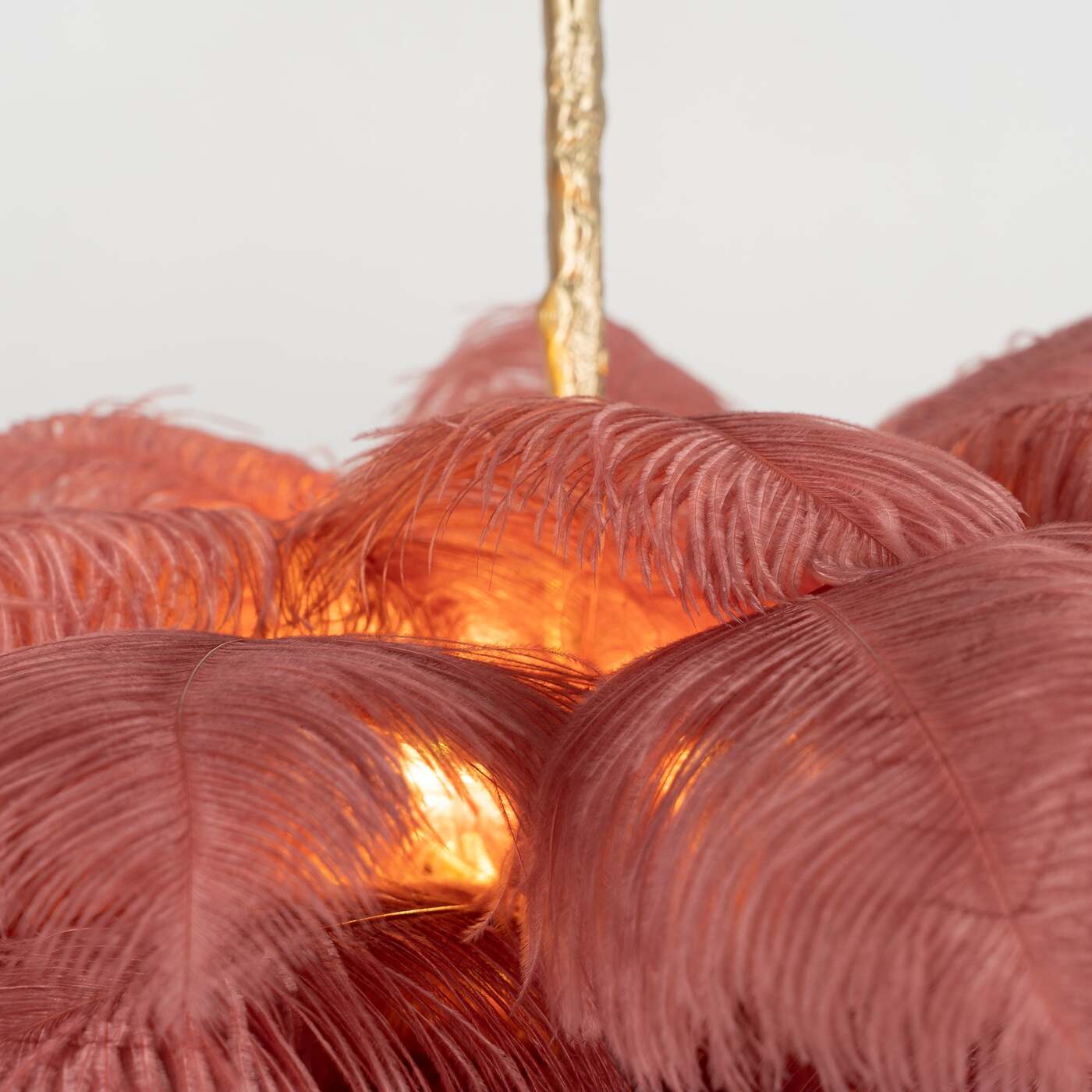 Elegant Ostrich Feather Chandelier - Handmade Luxury