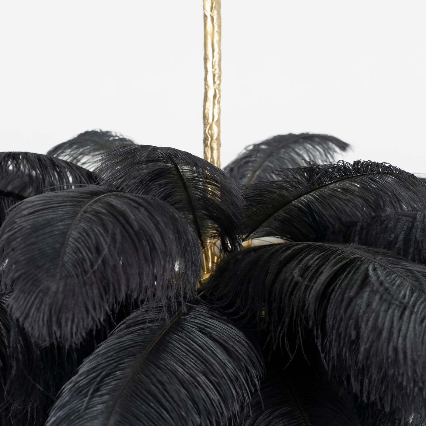 Elegant Ostrich Feather Chandelier - Handmade Luxury