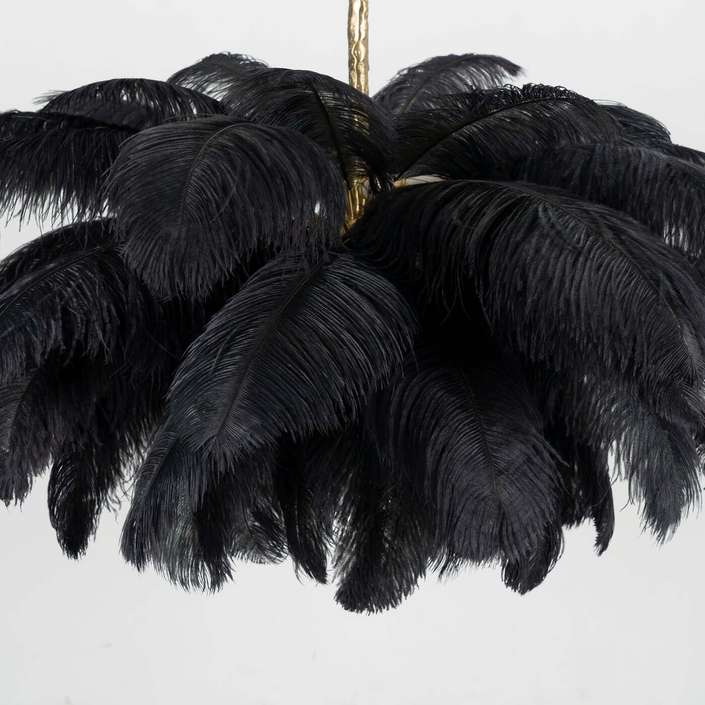 Elegant Ostrich Feather Chandelier - Handmade Luxury