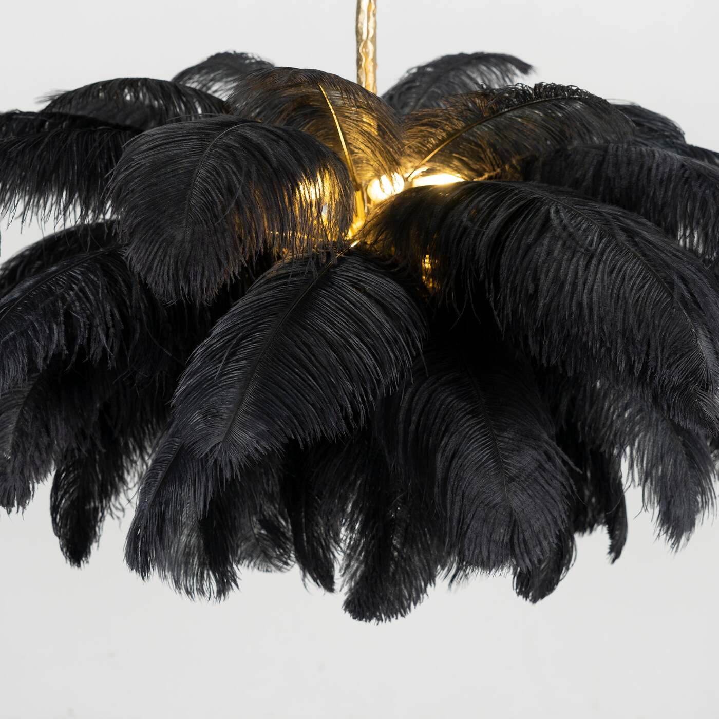 Elegant Ostrich Feather Chandelier - Handmade Luxury