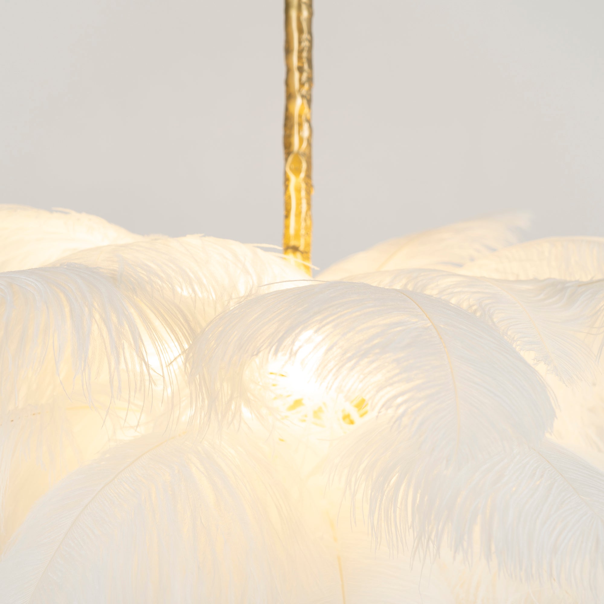 Elegant Ostrich Feather Chandelier - Handmade Luxury