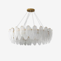 Elegant Scandinavian Glass Feather Chandelier