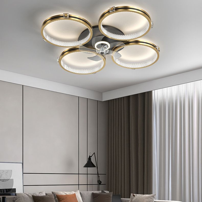 Elegant 4-Ring Ceiling Fan with Light