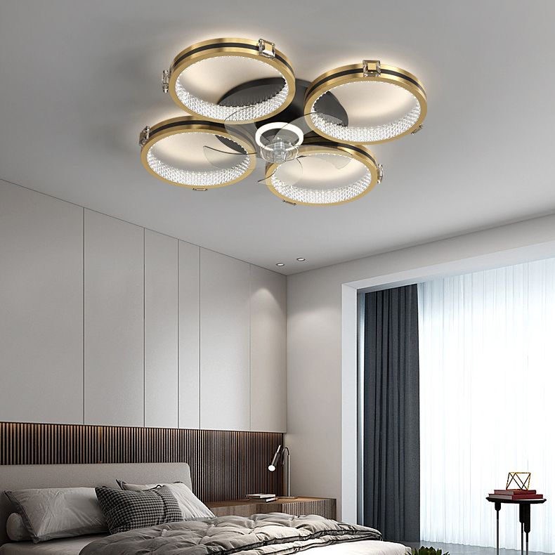 Elegant 4-Ring Ceiling Fan with Light