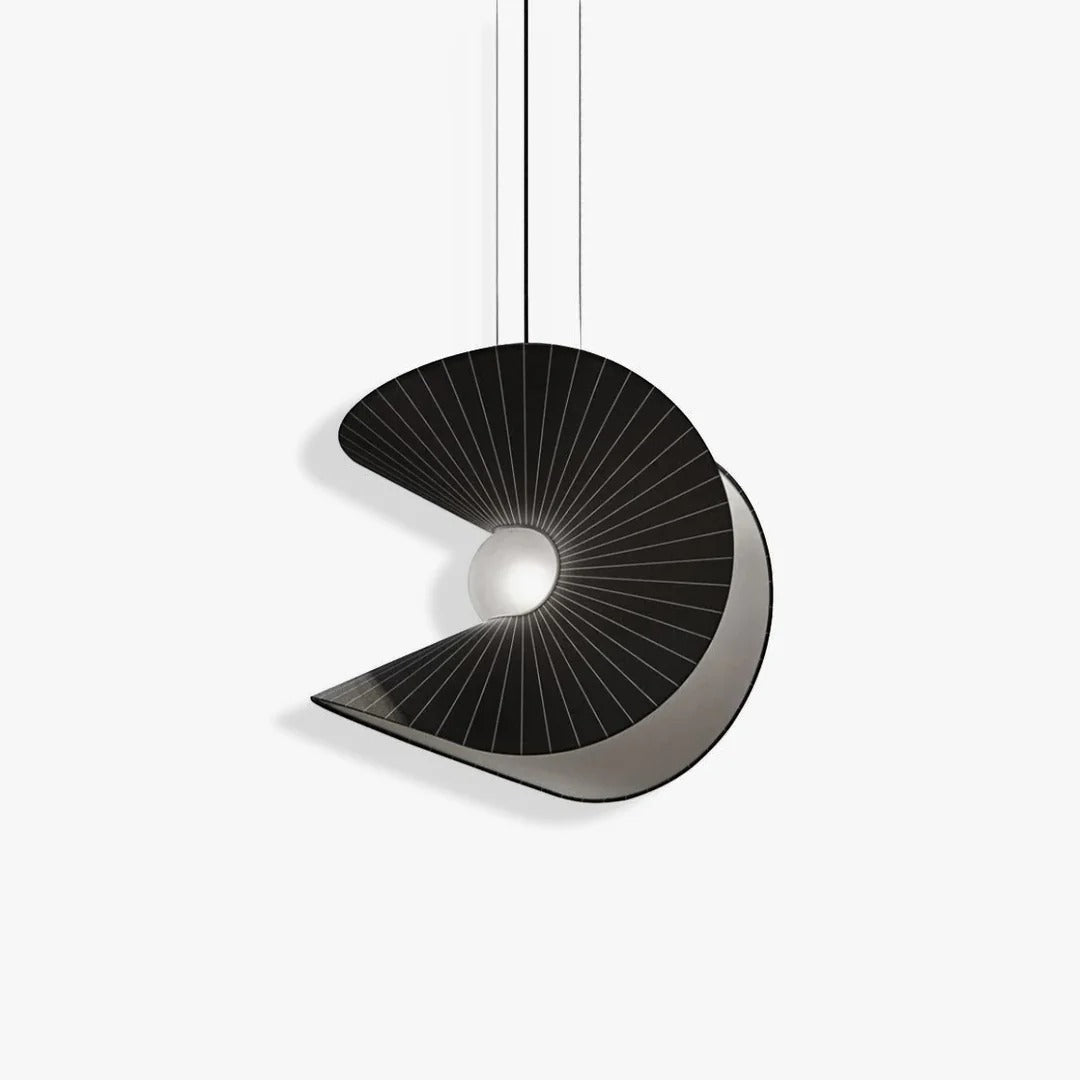 Elegant Black Shell Pendant Light