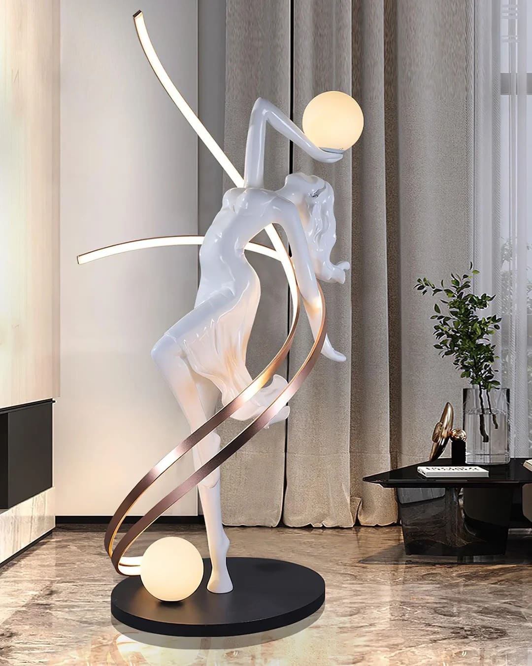 Elegant Goddess Statue Floor Lamp