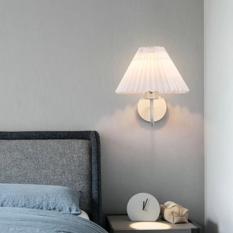 Elegant Pleated Shade Wall Light