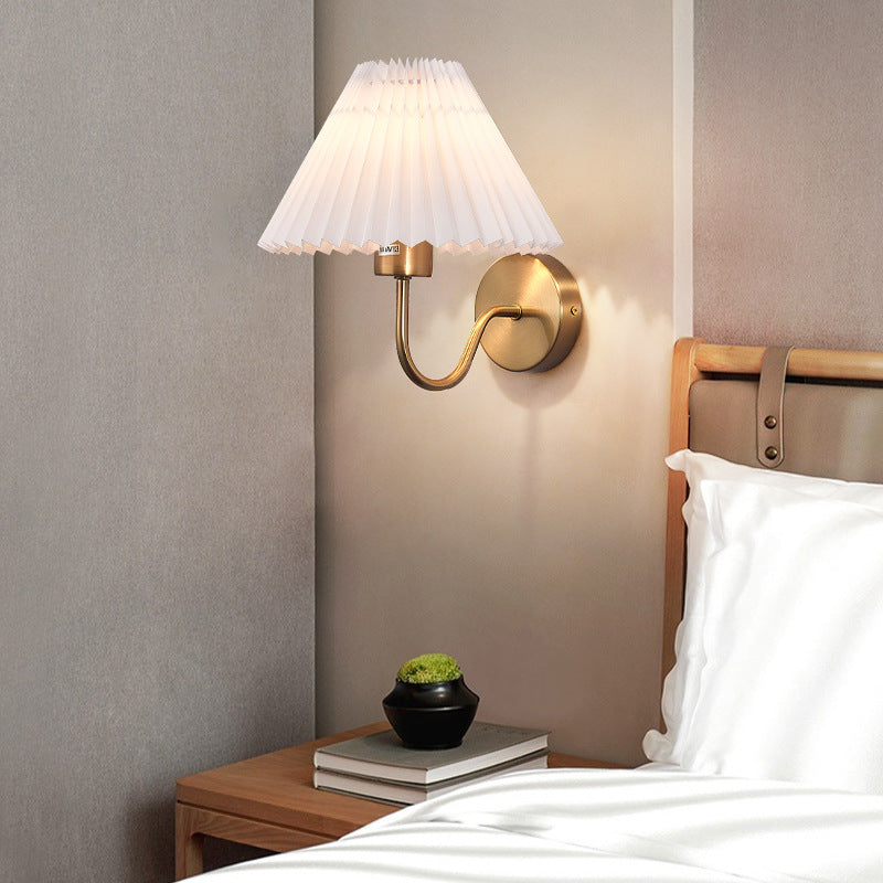 Elegant Pleated Shade Wall Light