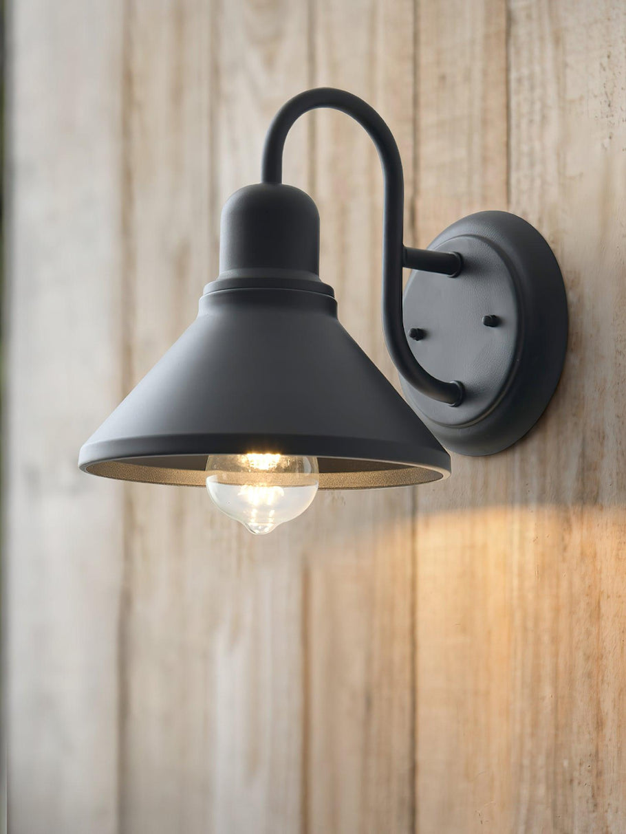 Farmhouse Outdoor Wall Light – Rustic Black Design, Weatherproof