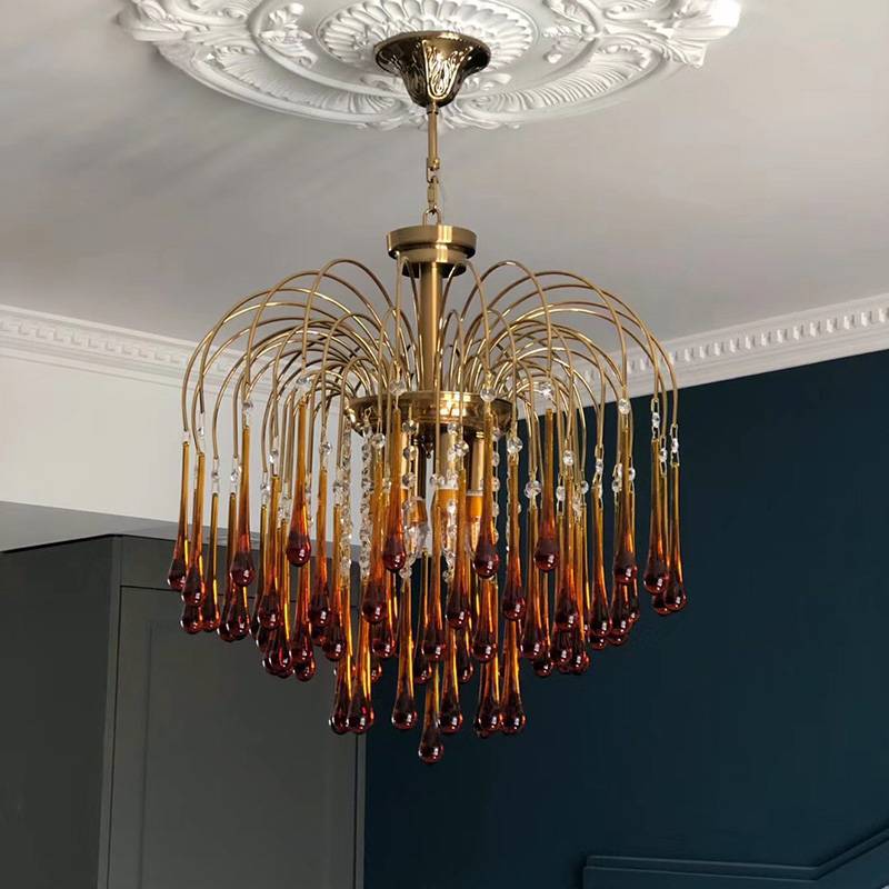 French Country Crystal Ceiling Lamp – Luxurious Elegance