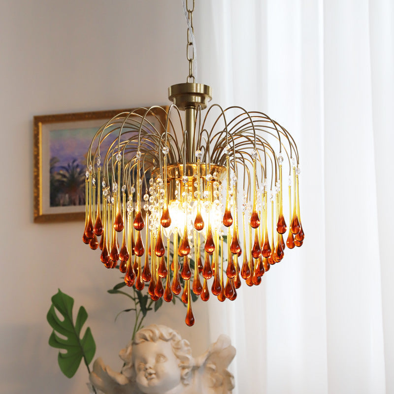 French Country Crystal Ceiling Lamp – Luxurious Elegance