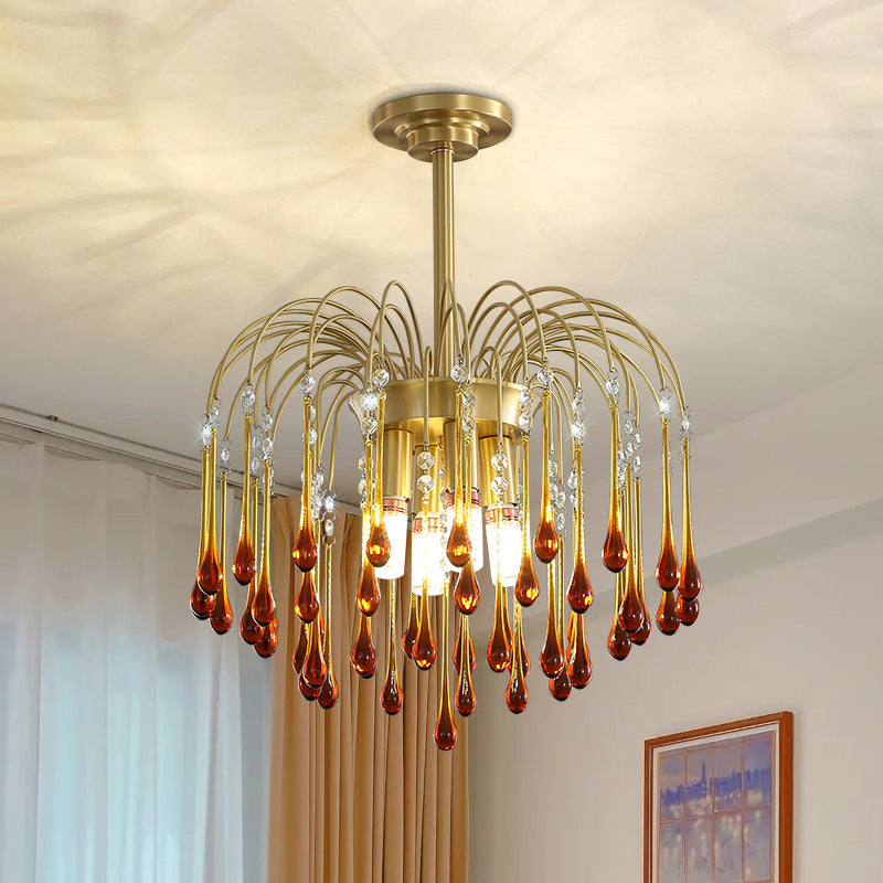 French Country Crystal Ceiling Lamp – Luxurious Elegance