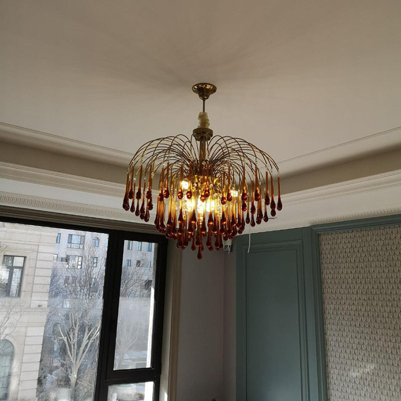 French Country Crystal Ceiling Lamp – Luxurious Elegance