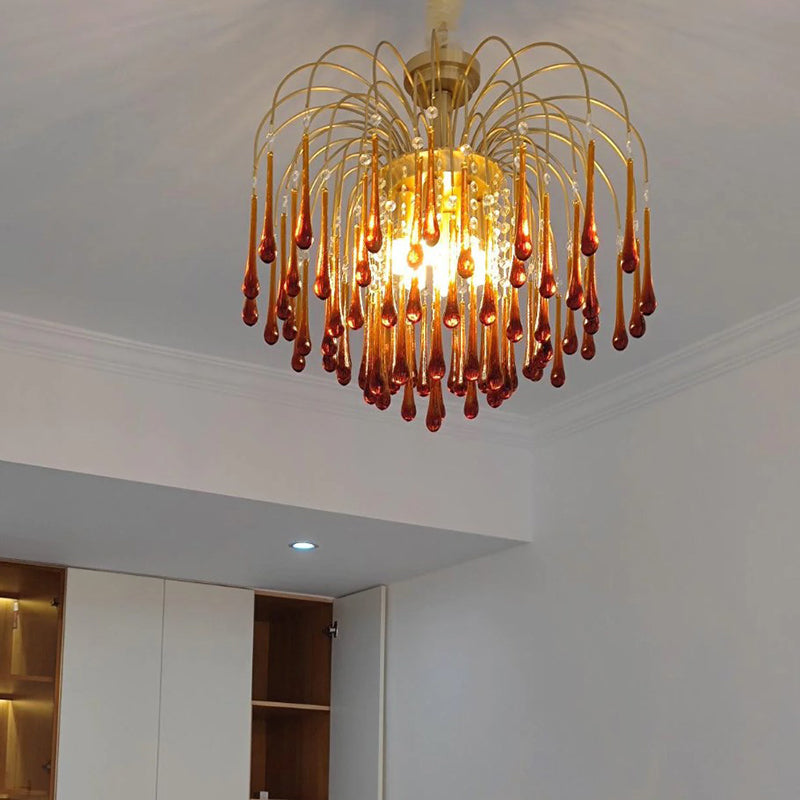 French Country Crystal Ceiling Lamp – Luxurious Elegance