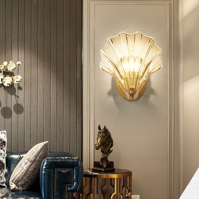 Gleaming Shell Wall Light Fixture