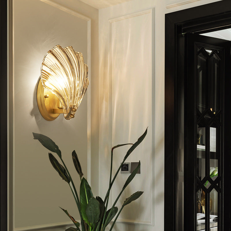 Gleaming Shell Wall Light Fixture