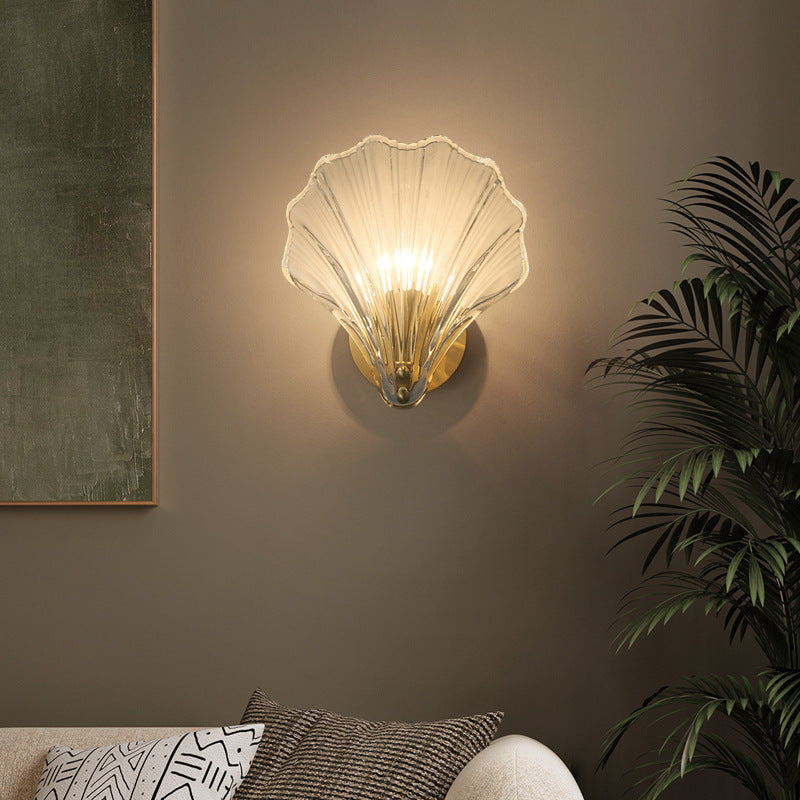 Gleaming Shell Wall Light Fixture