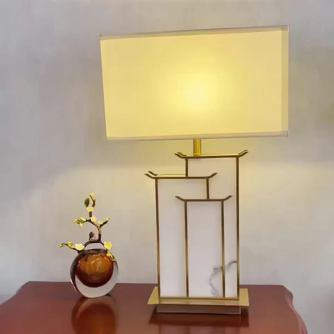 Gold Frame Art Deco Table Lamp