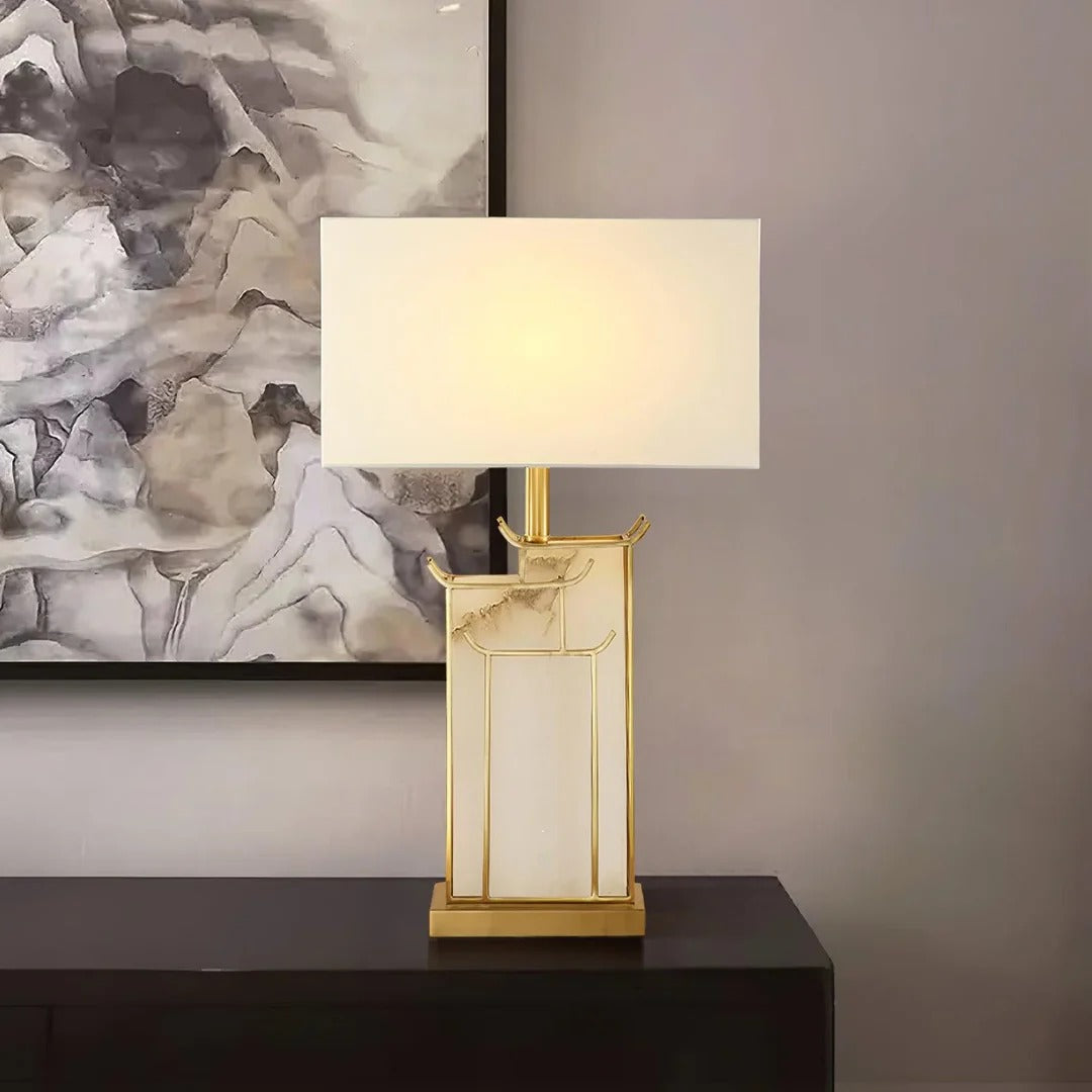 Gold Frame Art Deco Table Lamp