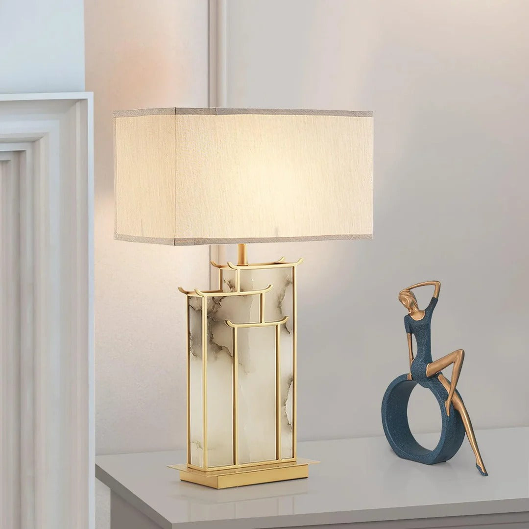 Gold Frame Art Deco Table Lamp