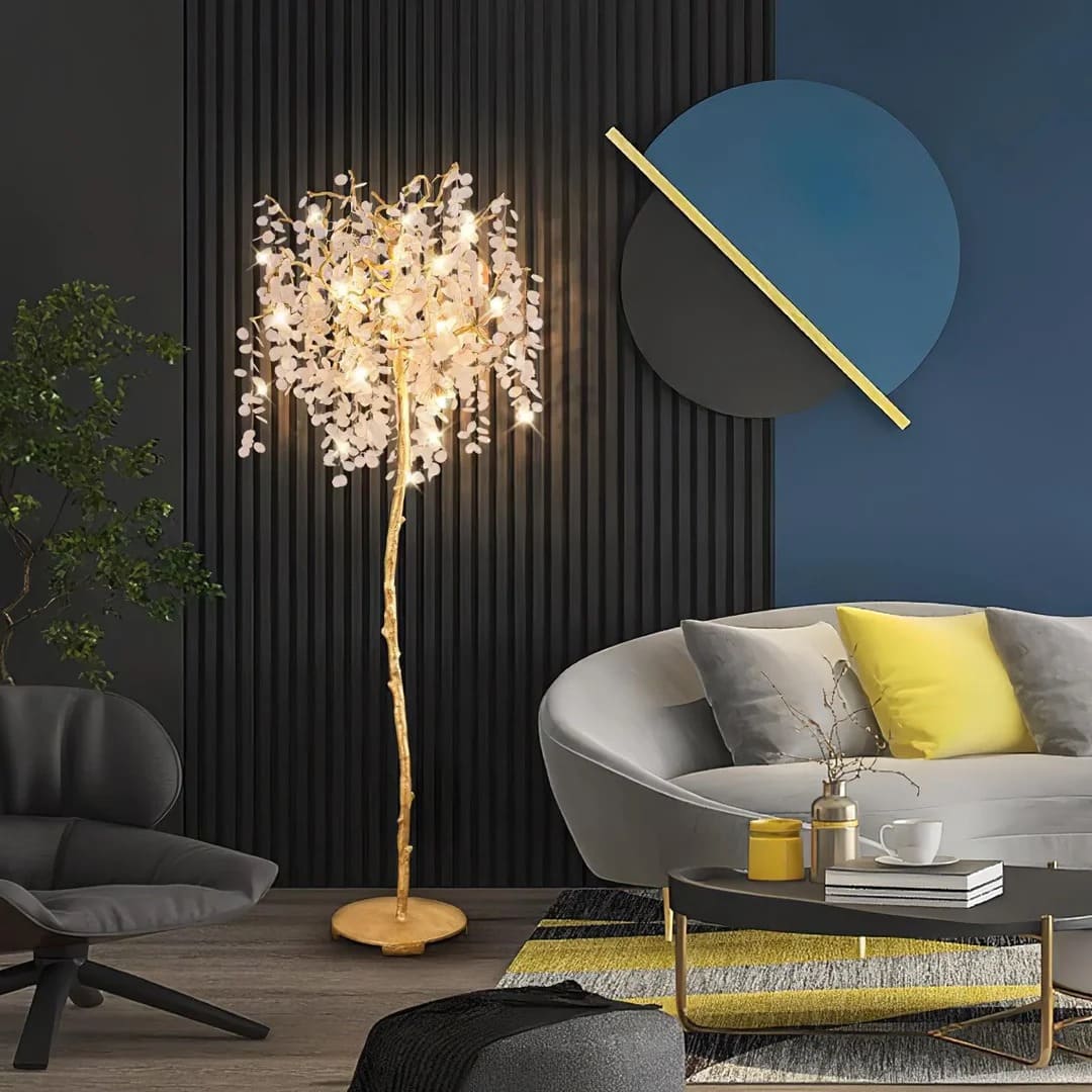 Golden Money Tree Floor Lamp