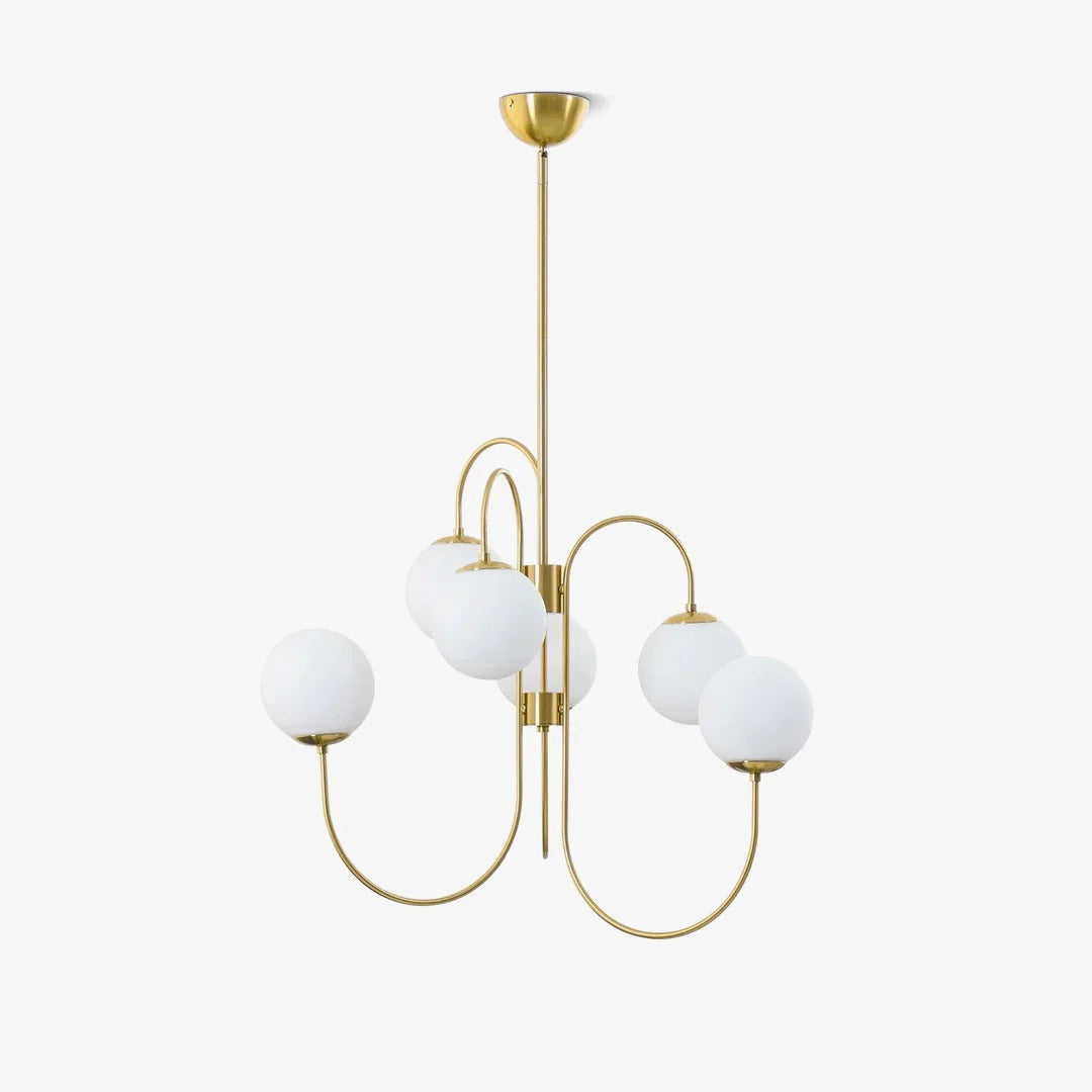 Gooseneck Chandelier – Modern Glass & Metal Design