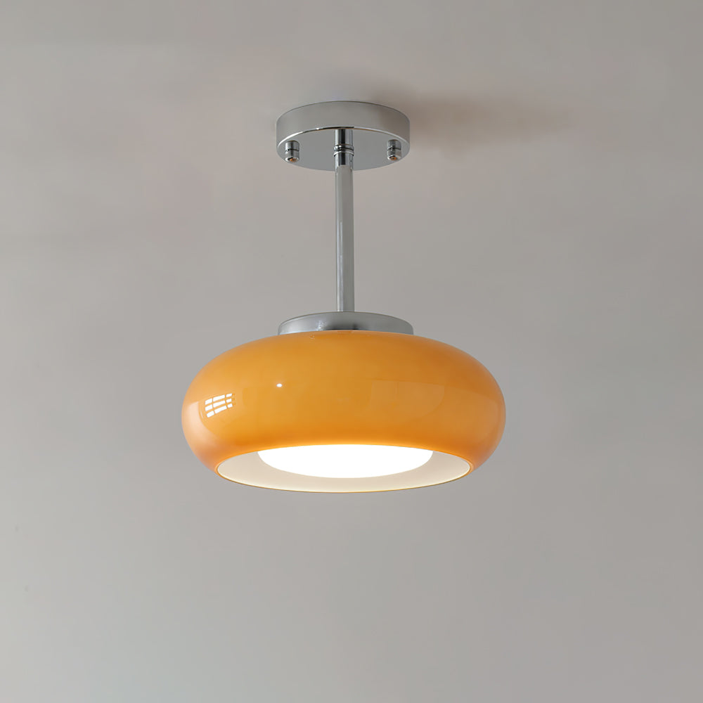 Mid-Century Modern Semi-Prismatic Flush Mount Light