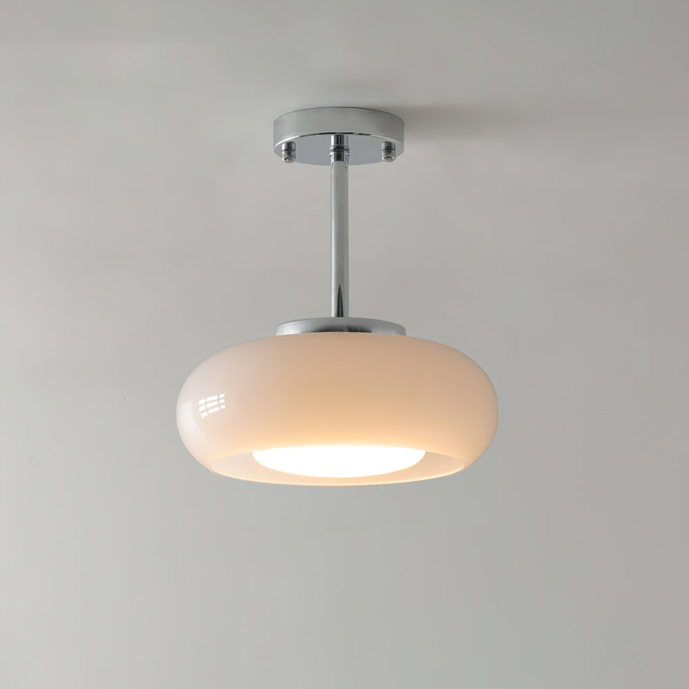 Mid-Century Modern Semi-Prismatic Flush Mount Light