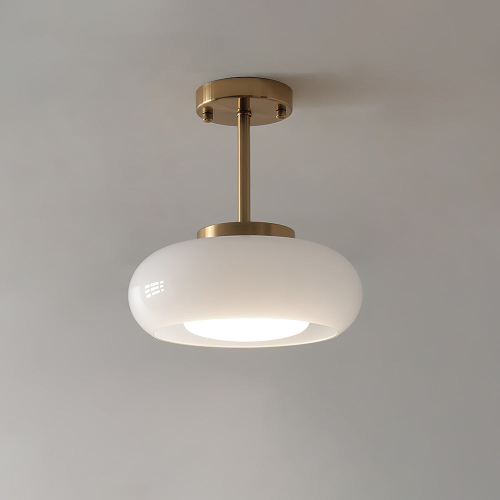 Mid-Century Modern Semi-Prismatic Flush Mount Light