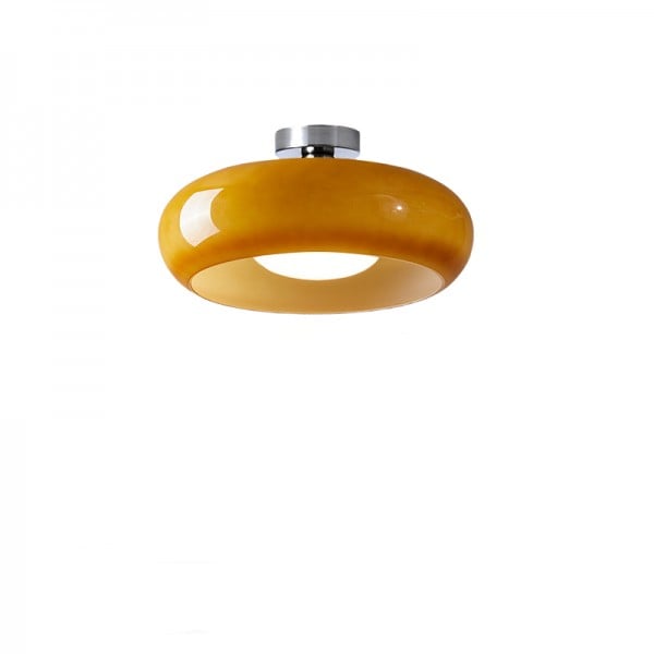 Mid-Century Modern Semi-Prismatic Flush Mount Light
