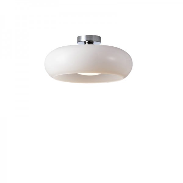 Mid-Century Modern Semi-Prismatic Flush Mount Light