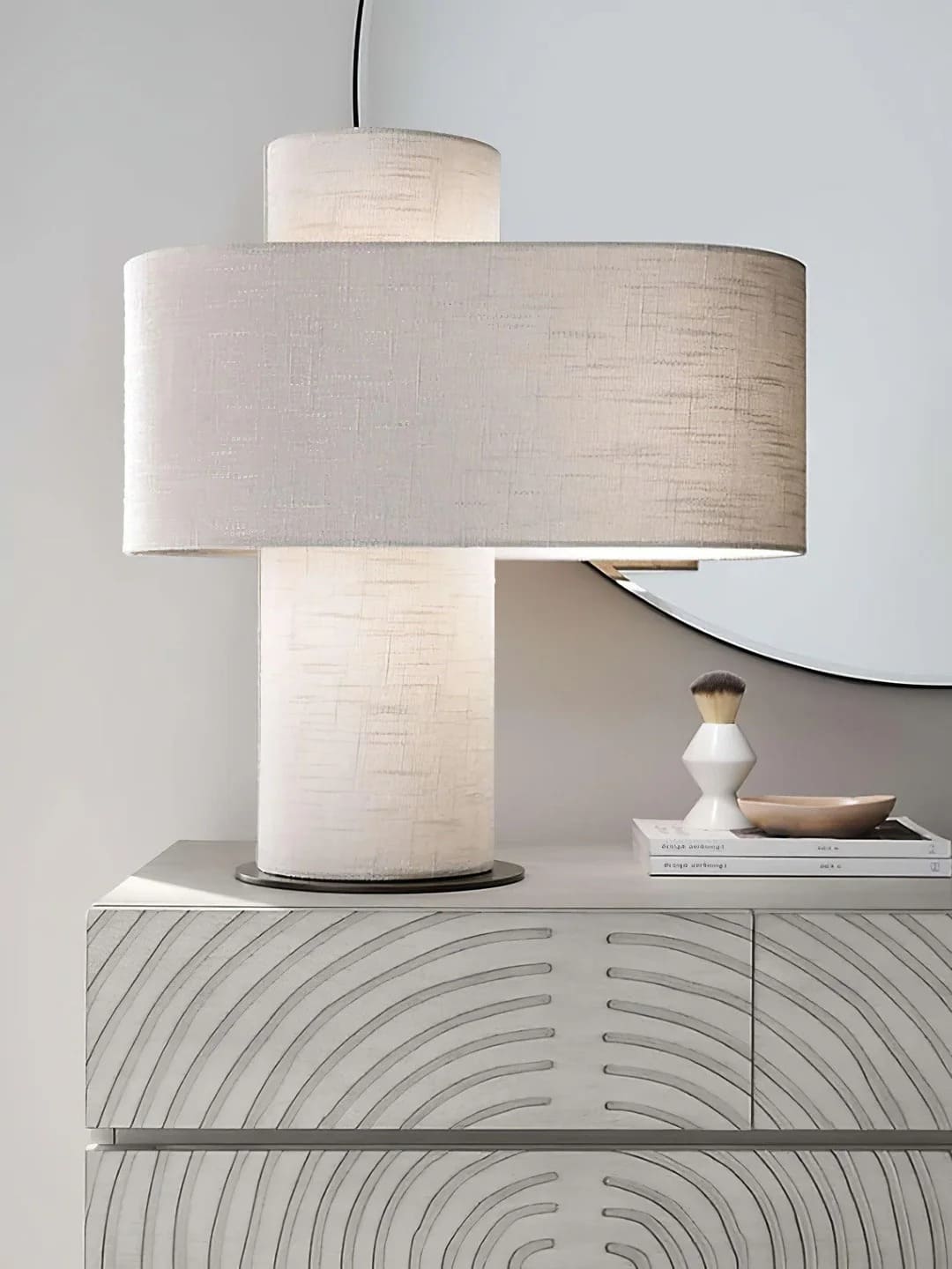 Ivory Linen Table Lamp – Soft Warm Glow