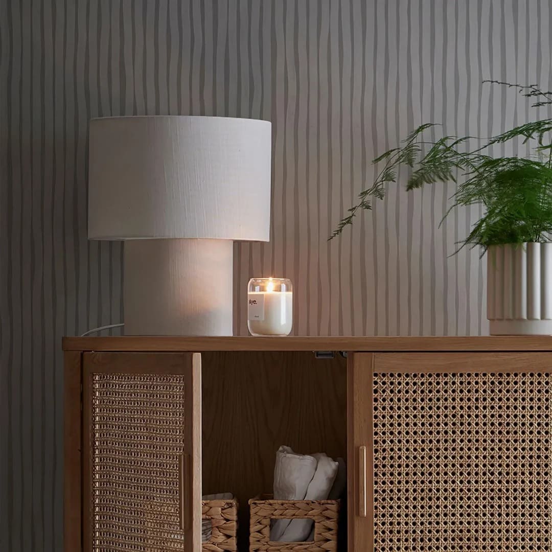 Ivory Linen Table Lamp – Soft Warm Glow