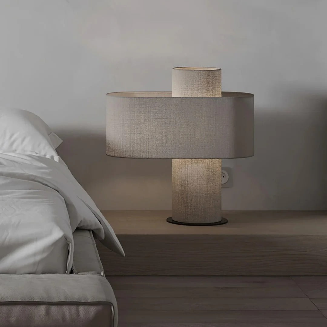 Ivory Linen Table Lamp – Soft Warm Glow