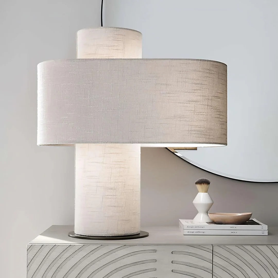 Ivory Linen Table Lamp – Soft Warm Glow