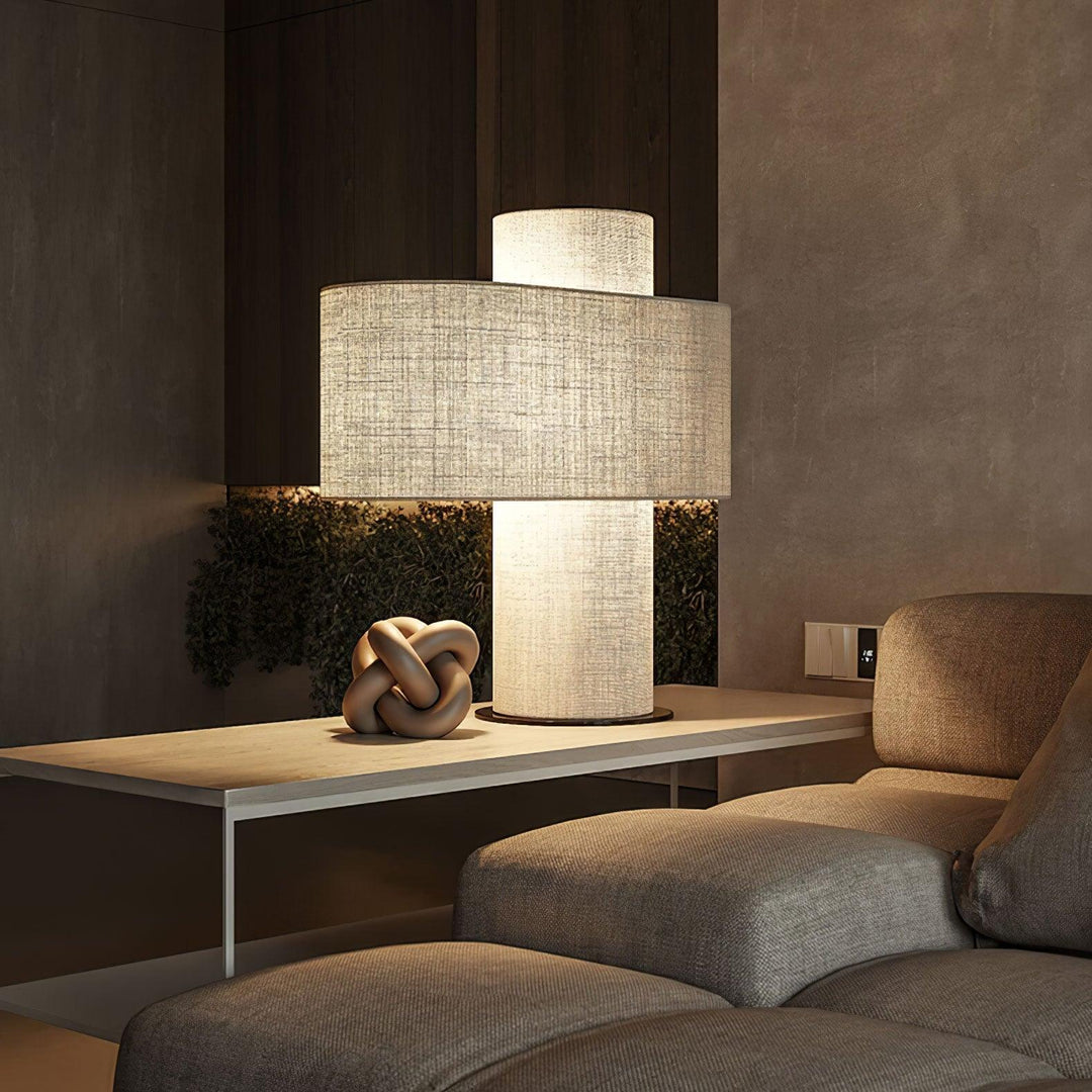 Ivory Linen Table Lamp – Soft Warm Glow