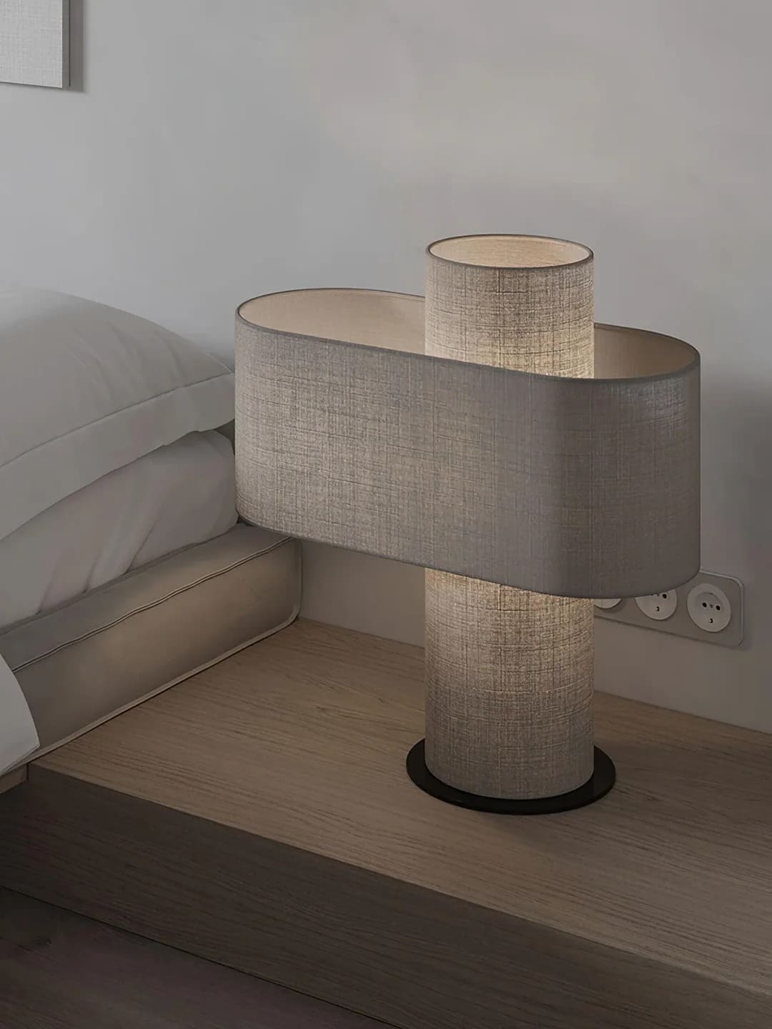 Ivory Linen Table Lamp – Soft Warm Glow