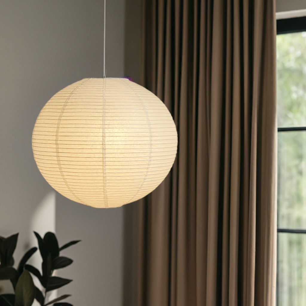 Japanese Globe Rice Paper Pendant Light