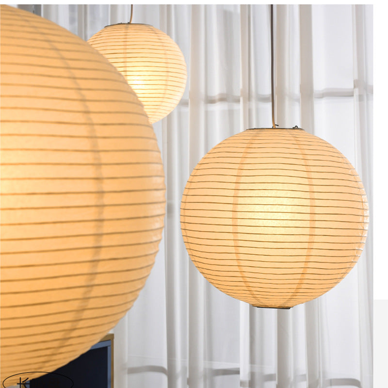 Japanese Globe Rice Paper Pendant Light