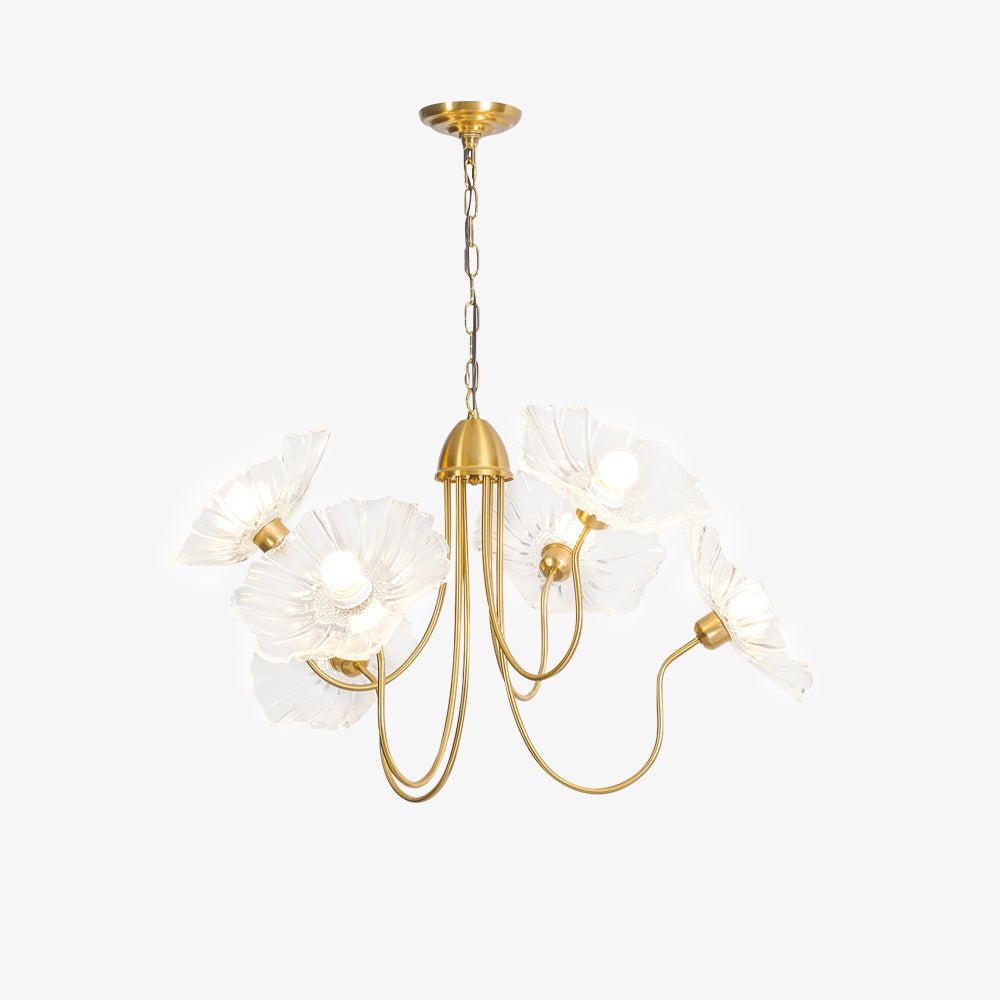 Lotus Leaf Glass Chandelier – Elegant Modern Design