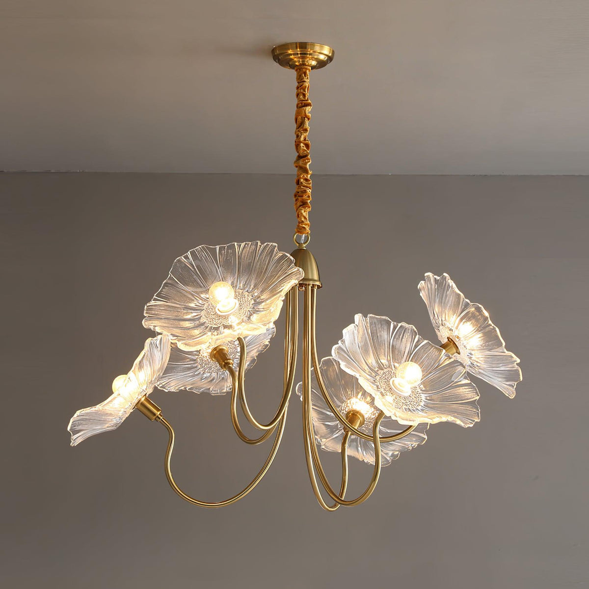 Lotus Leaf Glass Chandelier – Elegant Modern Design