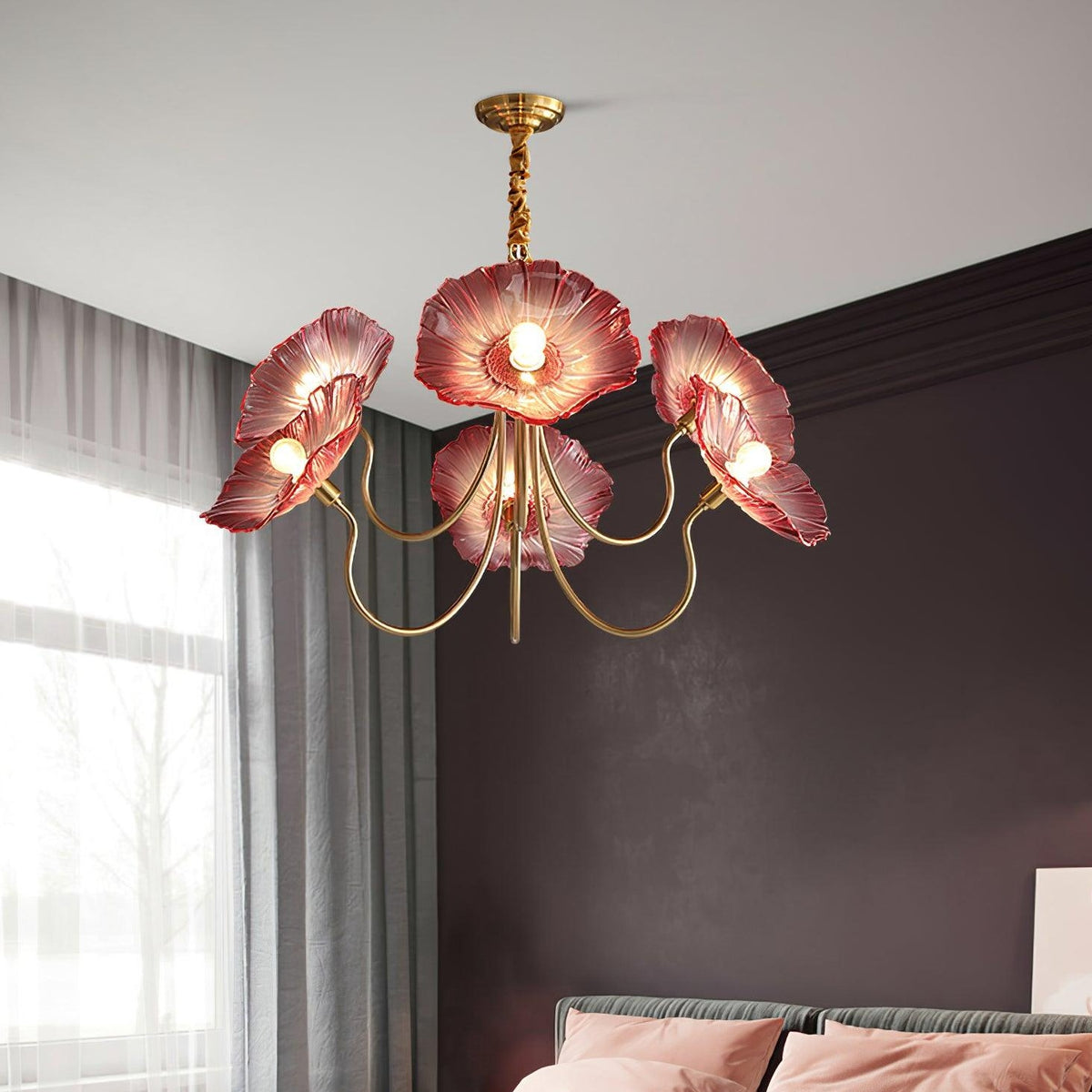 Art Deco Chandelier & Vintage Leaf Shade Design