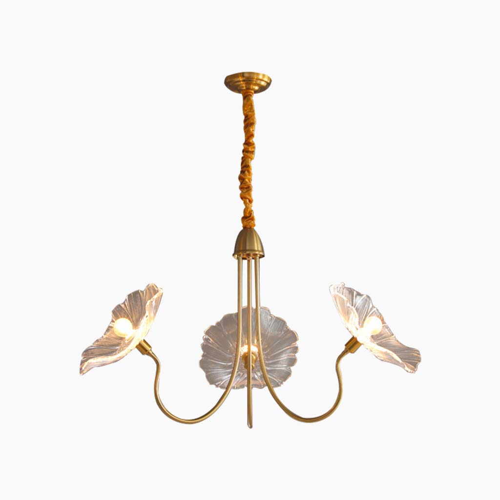 Art Deco Chandelier & Vintage Leaf Shade Design