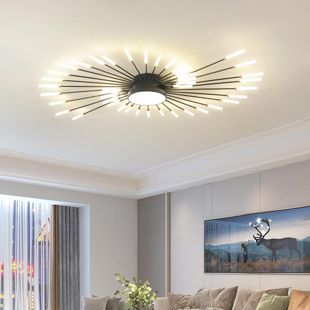 Modern Ceiling Light: Dynamic Fireworks Design