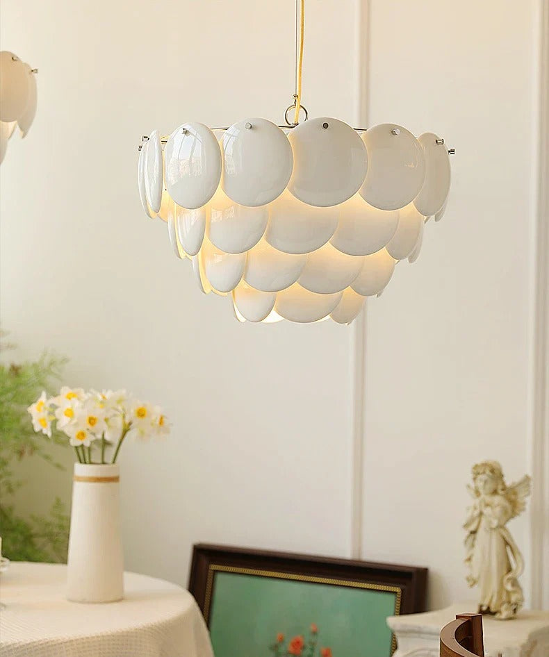 Luxurious Ceramic Round Layered Chandelier