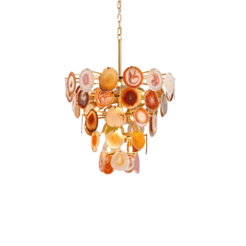 Luxurious Natural Agate Tower Chandelier