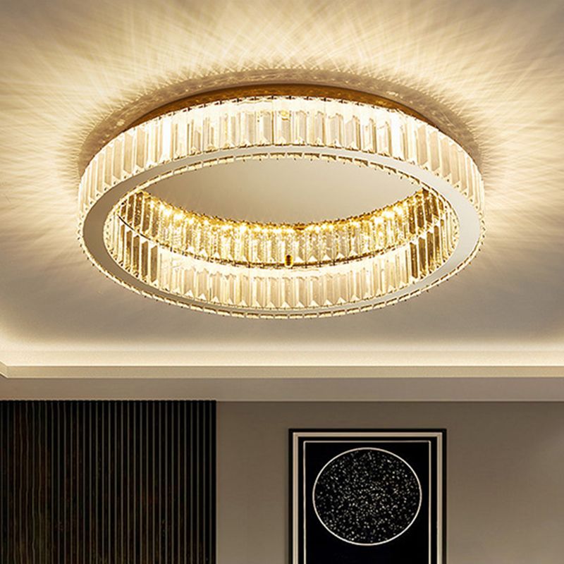 Luxury Crystal Ring Ceiling Light – Dimmable Round Chandelier